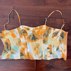 Tie-Dye Zipper Corset Top Size:2